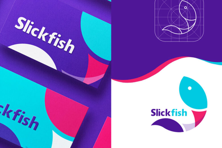 logo design inspiration april 2019 featured image - Slickfish - Icon + Logo + Identity by Broklin Onjei for RaDesign
