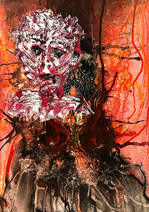 Corrie van der Wath, Burnt, 2019 Mixed-media, Ink and acrylic on paper - 410 x 300
