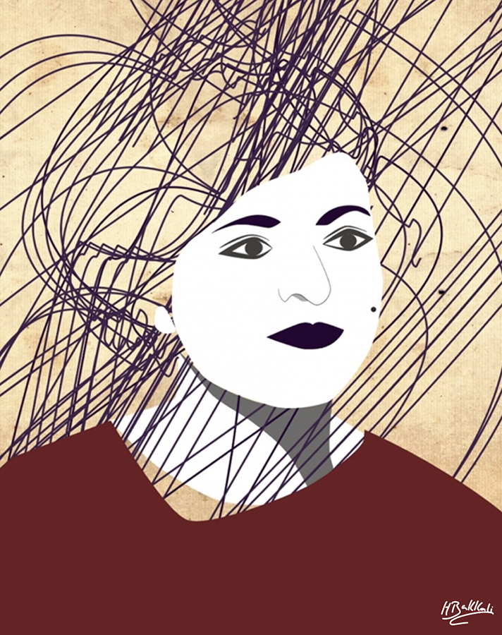 Rebel - digital illustration of a woman by Houda Bakkali