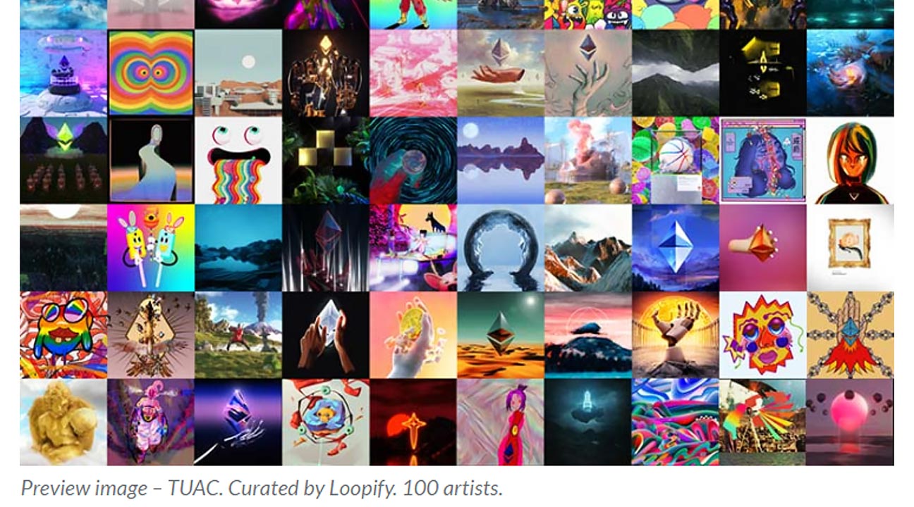 How To Promote NFT Art - featured image - TUAC. Curated by Loopify. 100 artists.