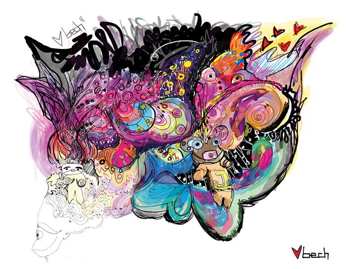 FREE YOUR MIND drawing by Berchara Baroudi