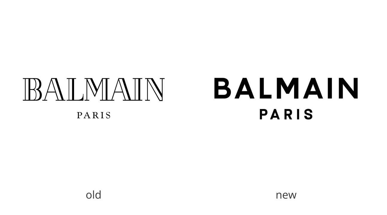 Balmain old and new logo
