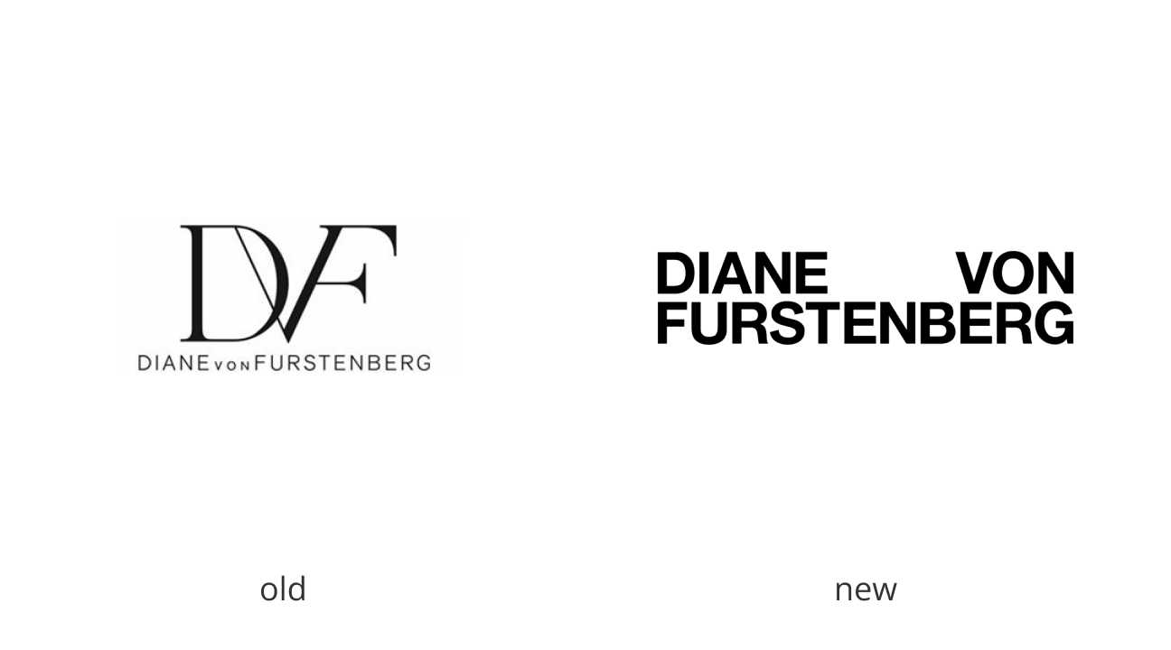 Diane von Furstenberg old and new logo