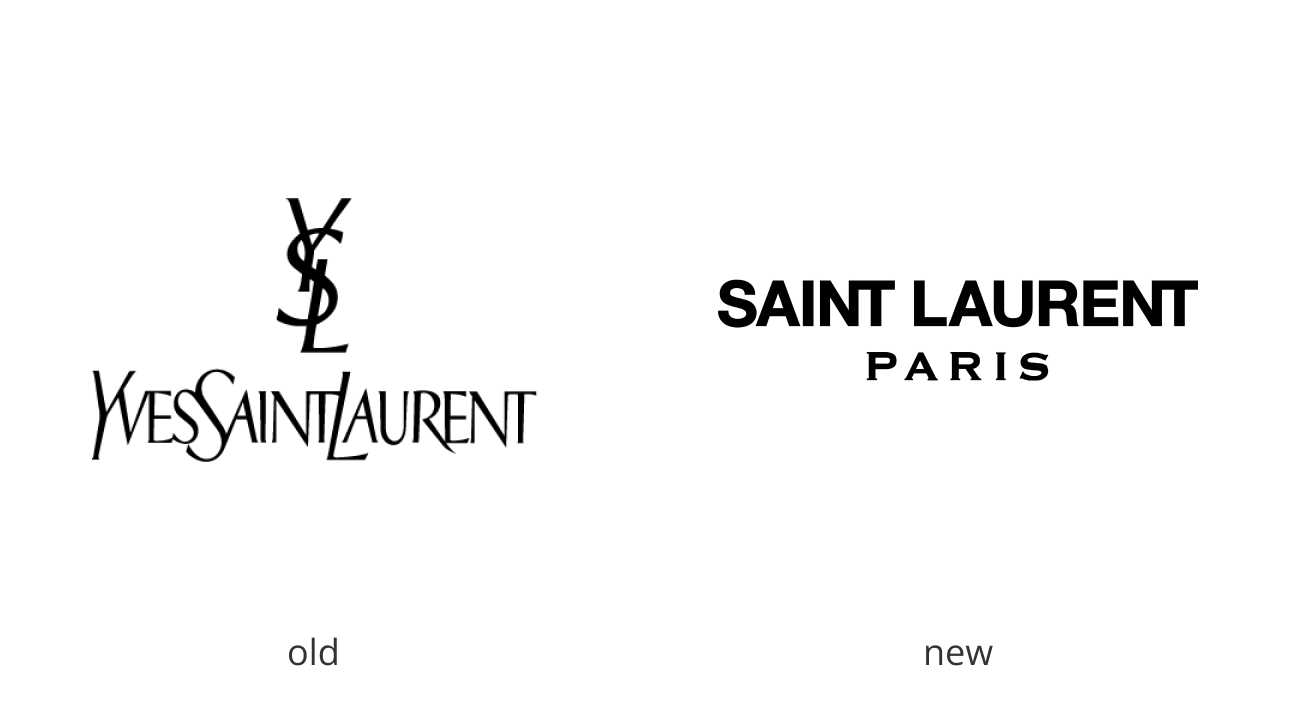 Yves Saint Laurent old and new logo