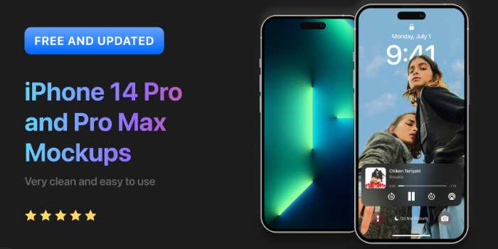 iPhone 14 Pro & iPhone 14 Pro Max Mockups in Figma