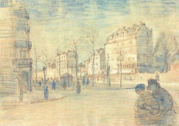 The Boulevard de Clichy, Vincent van Gogh, February 1887 pencil, pen and ink, chalk, watercolour, on paper, 40.1 cm x 54.4 cm
