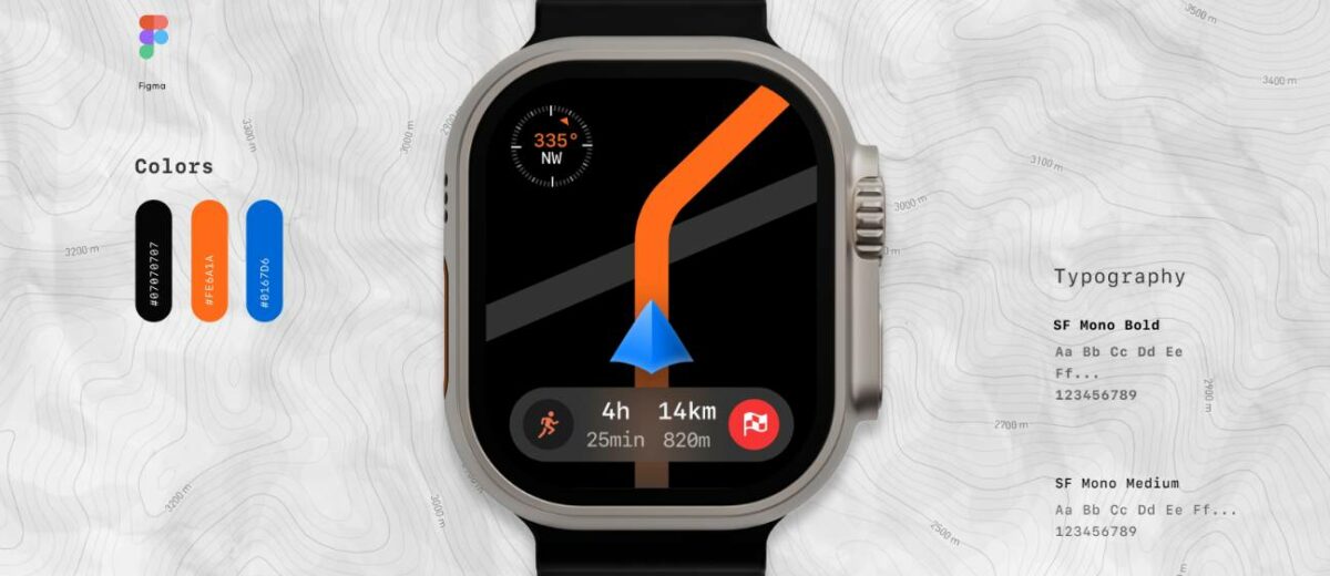 UX UI design inspiration may 2023 - Apple Watch Ultra Widget by Serj Lukianov