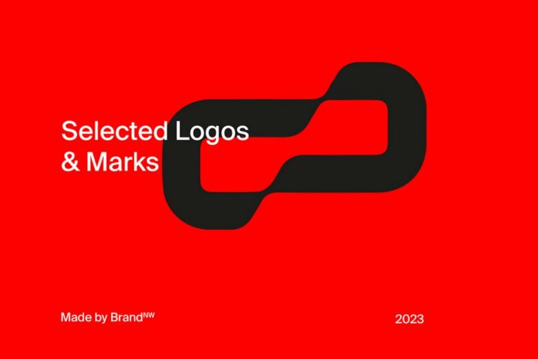 logo design ideas - Logofolio /02 2023 by BRAND ᴺᵂ (in bold red background)